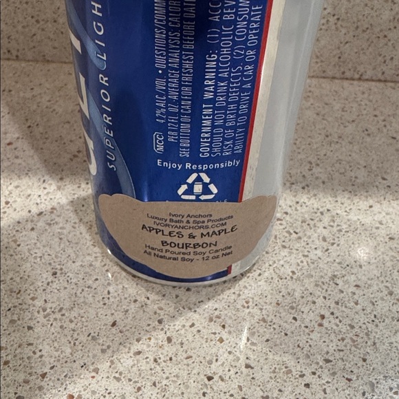 Ivory Anchors Apples & Maple Bourbon Candle in Michelob Ultra Can - Picture 2 of 4